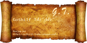 Gothilf Tádé névjegykártya